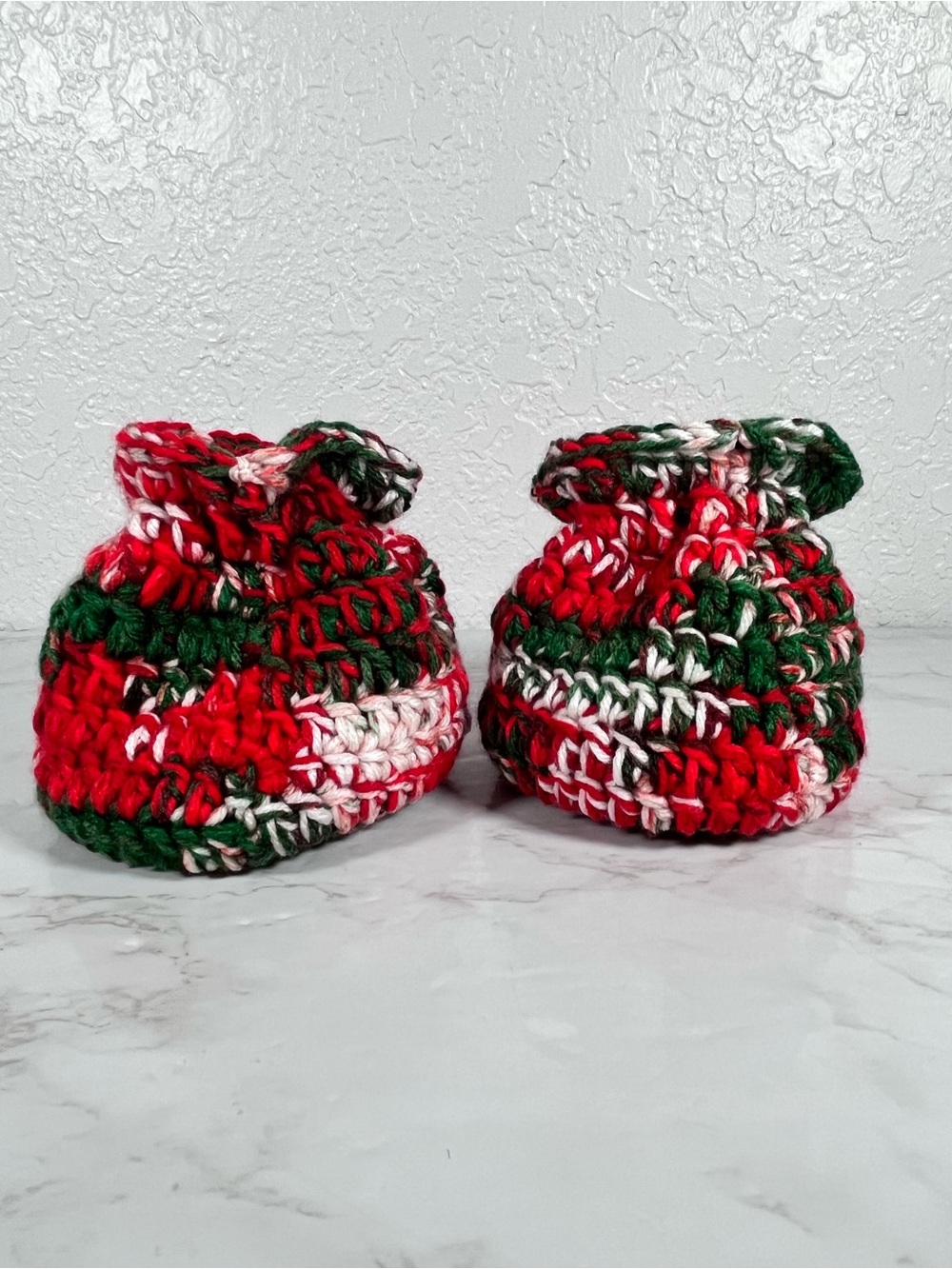 Set Of 2 Christmas Crochet Gift Bags - Picture 3 of 10